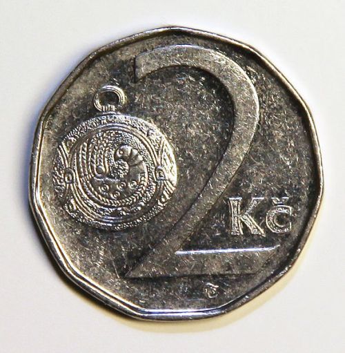 muenze 2 tschechische krone rueckseite